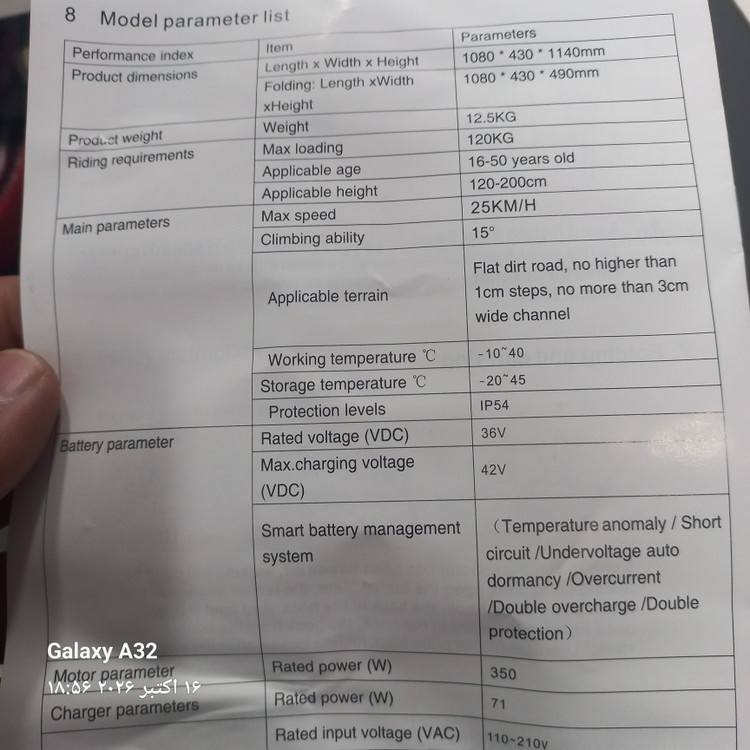 اسکوتر برقی اقتصادی تاشو روهان وینگز